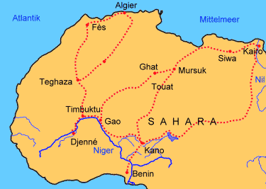 Historische Handelsrouten durch die Sahara