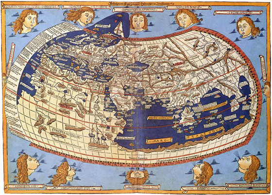 Abbildung der Weltkarte des Ptolemäus