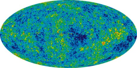 Satellitenbild von Temperaturschwankungen im Universum